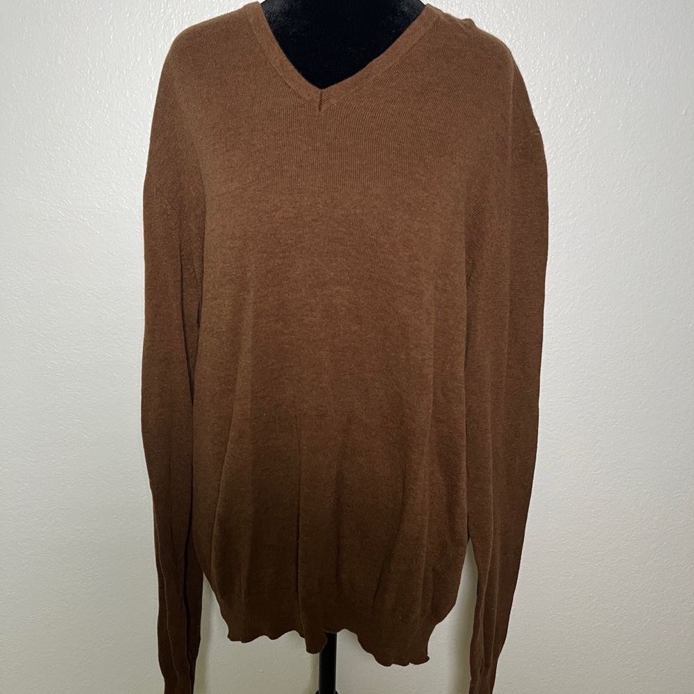 H&M Brown V-Neck Sweater Soft Knit